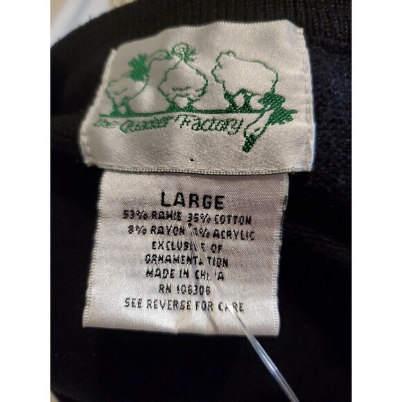 Quacker Factory Womens Black Knit Top Sequin Christmas Tree Large‎ - Picture 6 of 7